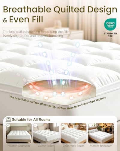 King Mattress Topper 1000GSM Luxurious Extra Thick Cooling Memory Foam Bed Topper