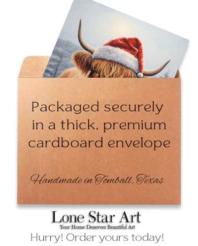 Christmas Wall Decor Highland Cow Poster - 11x14 Unframed Farmhouse Art Print