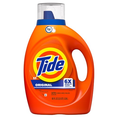 Tide Laundry Detergent Liquid, Original Scent, 64 Loads, 80 FL OZ, Works on 100% of Common Stains, Laundry Soap, Liquid Laundry Detergent