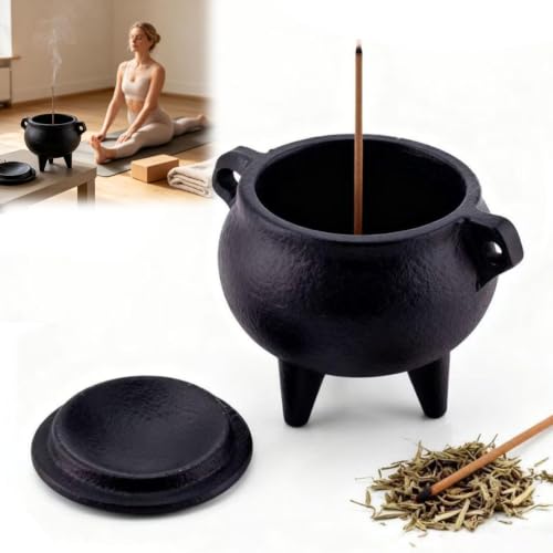 Cast Iron Incense Holder Tripod Burner Mini Cauldron Home Decor