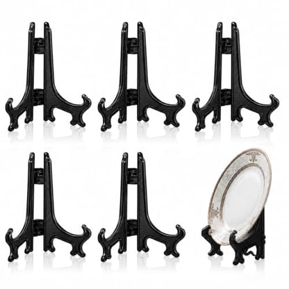 Black Mini Acrylic Plate Stand Set of 4 - Small Display Easels 2.95 Inch