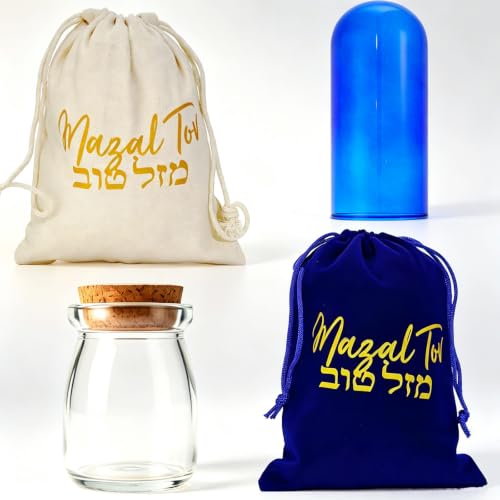 Light Beige Jewish Wedding Breaking Glass Set with Storage & Bag - 3 Pieces