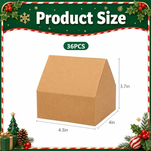 36 Piece Christmas Gingerbread House Kit Cardboard Decorations Brown