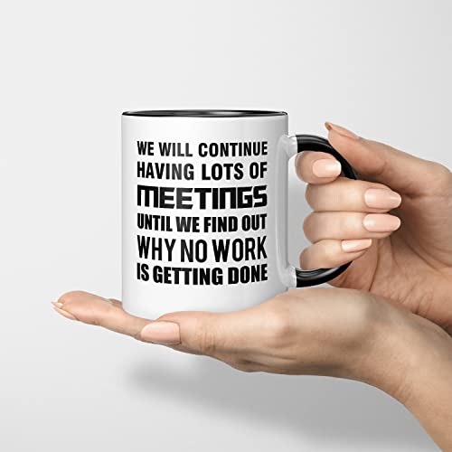 Funny Black Ceramic Coffee Mug Gag Gift for Coworker Boss 11 oz - Office Humor