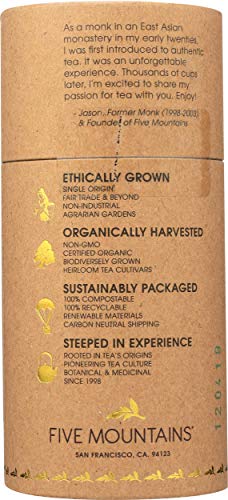 Five Mountains Organic Jasmine Petal, 15 non-GMO Organic Green Tea Bags