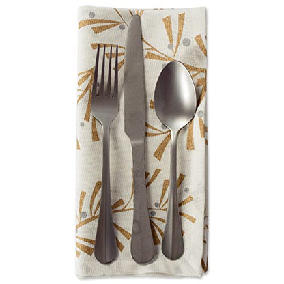 Holiday Christmas Table Linen Napkin Set - Gold Holly Leaves, 20x20, 6 Pieces Variation of THIS listing