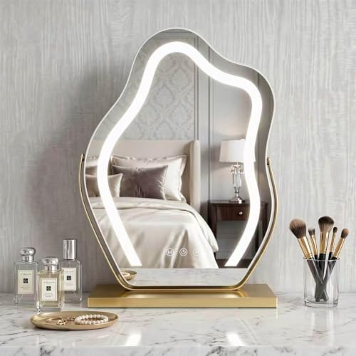 17-Inch LED Cloud Vanity Mirror with Lights, Touch Control for Makeup