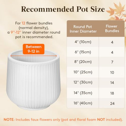 Artificial Fall Flowers Set Sunset Orange - 24 Bundles for Outdoor & Garden Decor