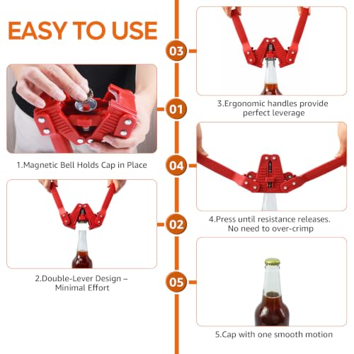 Manual Bottle Capper Tool for Homebrewing with 150 Crown Caps