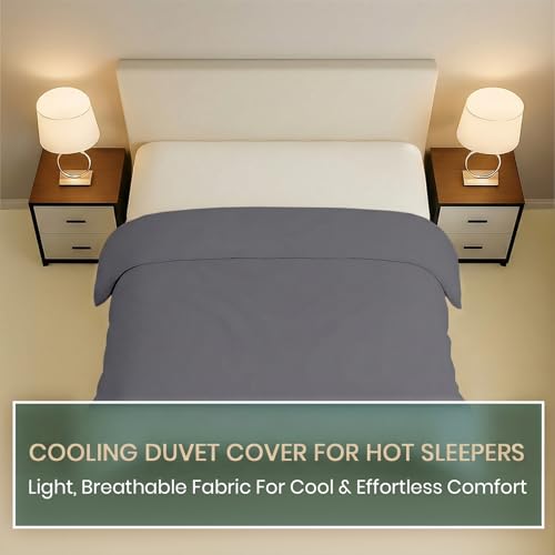 Dark Grey Oversize Bamboo Duvet Cover - Cooling & Silky Soft King Size