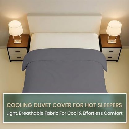 Dark Grey Oversize Bamboo Duvet Cover - Cooling & Silky Soft King Size
