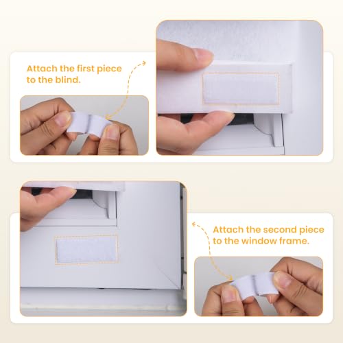 Temporary Blackout Window Blinds Shades 24 W x 71 H White - No Drill Adhesive Design
