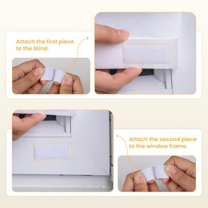 Temporary Blackout Window Blinds Shades 24 W x 71 H White - No Drill Adhesive Design