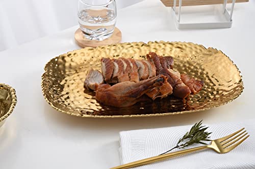 Pampa Bay Golden Millennium 14x9 Inch Serving Platter - Gold Titanium