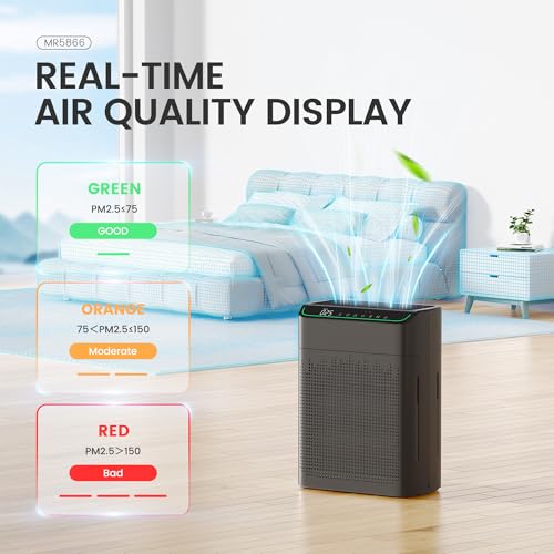 Large Room HEPA Air Purifier for Smoke and Allergens 1690 Sq Ft - Black