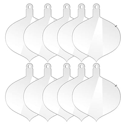 Christmas Ornament Blanks Acrylic Clear Flat Discs 3 Inch for Crafts - Variation C