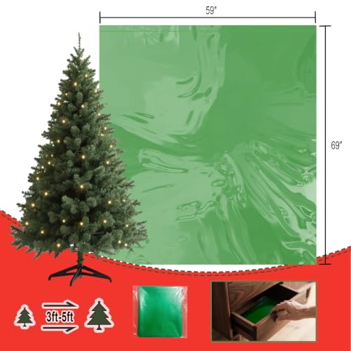 Disposable Christmas Tree Storage Cover Fits 3-5ft Upright Trees - Waterproof & Dustproof