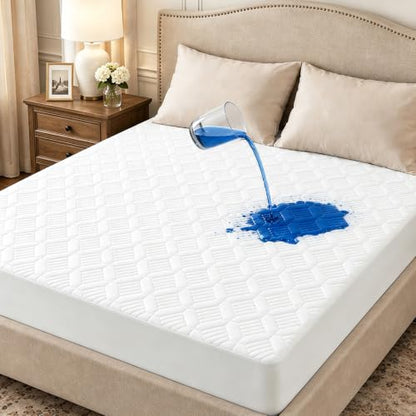 Full Size Waterproof Mattress Protector 54x75x18 Noiseless Breathable White