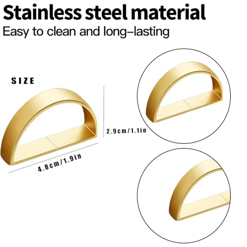 Matte Gold 40 Pcs Semicircle Napkin Rings - Elegant Metal Table Decor