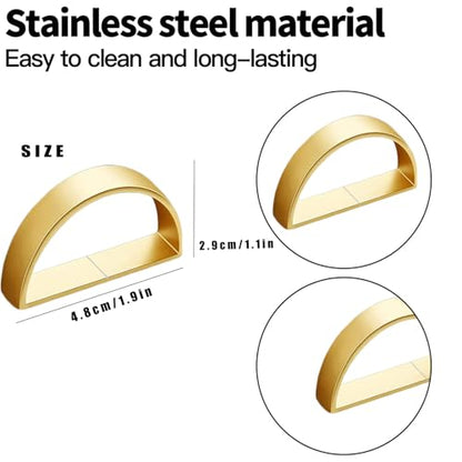 Matte Gold 40 Pcs Semicircle Napkin Rings - Elegant Metal Table Decor