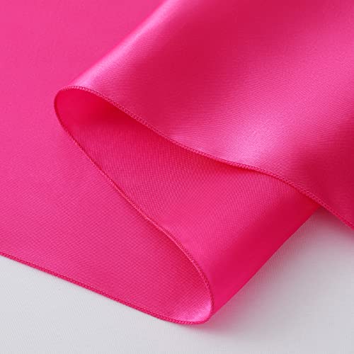 Satin Table Runners 12x108 Inches - Hot Pink | 6 Pack, Elegant Party Decor
