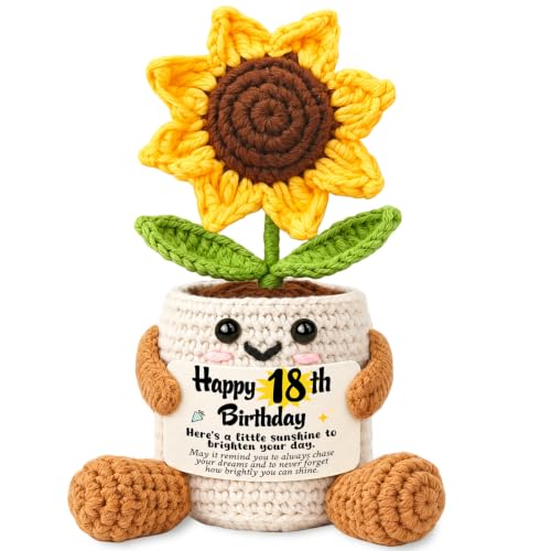 Happy 18th Birthday Gift for Girls Sunflower Crochet - Variation of 18th Birthday