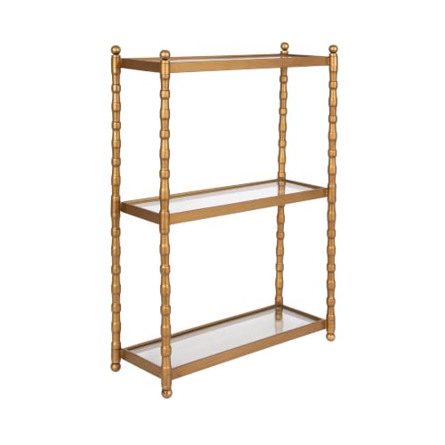 Three-Tier Glass Wall Shelf for Bathroom Storage - Modern Wall Decor
