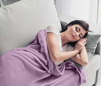 Utopia Bedding Fleece Blanket California King Size Lilac 300GSM Luxury Fuzzy Soft Anti-Static Microfiber Bed Blanket (102x96 Inch)