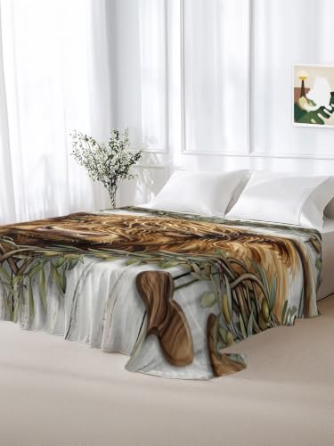 Twin Flat Sheet Microfiber Bed Sheets - Highland Cow Ginger Twin