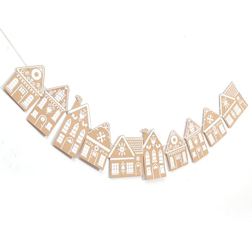 Christmas Gingerbread House Hanging Banner - Holiday Decor Garland