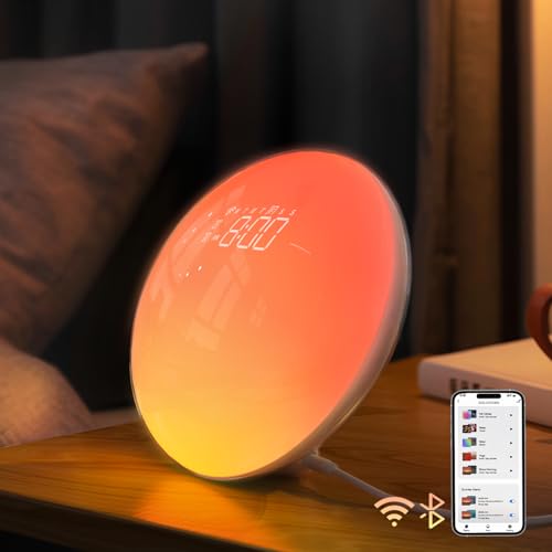 Sunrise Alarm Clock with App Control & Bluetooth Speaker - Smart Wake Up Light