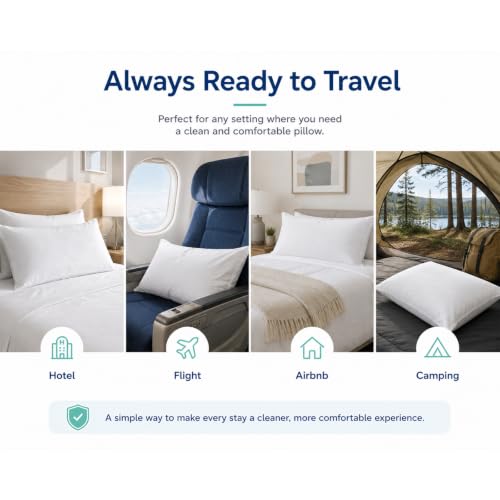 Disposable Pillow Cases 10 Pack - 20x30 Inches for Travel & Hotels