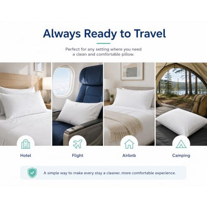 Disposable Pillow Cases 10 Pack - 20x30 Inches for Travel & Hotels