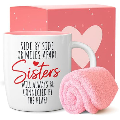 Best Sister Ever Coffee Mug and Cozy Socks Gift Set - 13oz Ceramic