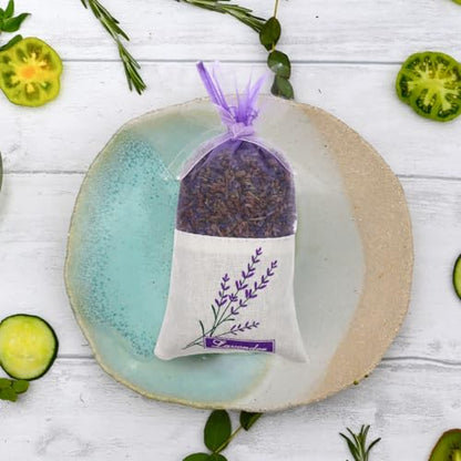 Lavender Sachet Bags 30pcs - Purple Organza Drawstring Pouches for Dried Flowers & Fragrance