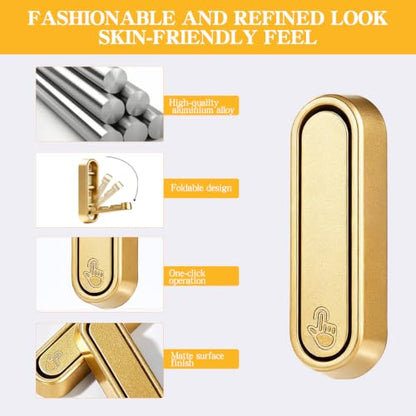2PCS Gold Foldable Wall Hooks - 90° Screw Mounted Heavy Duty Hangars