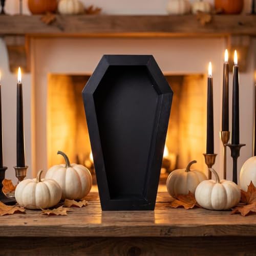 Gothic Black Coffin Shadow Box Frame for Halloween & Dark Decor 8.7x4.7"