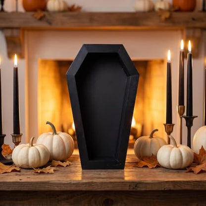 Gothic Black Coffin Shadow Box Frame for Halloween & Dark Decor 8.7x4.7"