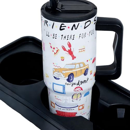 White Lobster Print 40oz Stainless Steel TV Tumbler with Lid & Straw - Funny TV Show Gift