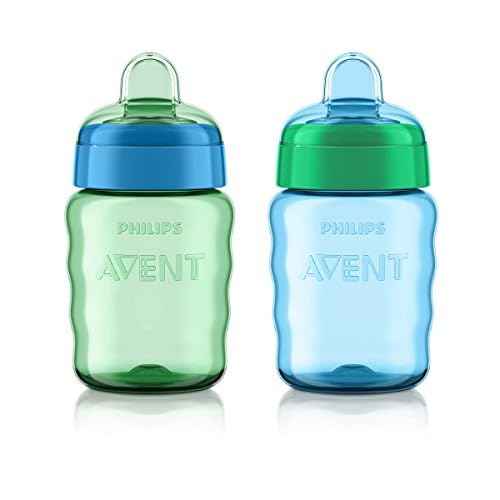 Philips AVENT My Easy Sippy Cup with Soft Spout and Spill-Proof Design, Blue/Green, 9oz, 2pk, SCF553/25
