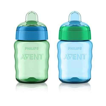 Philips AVENT My Easy Sippy Cup with Soft Spout and Spill-Proof Design, Blue/Green, 9oz, 2pk, SCF553/25