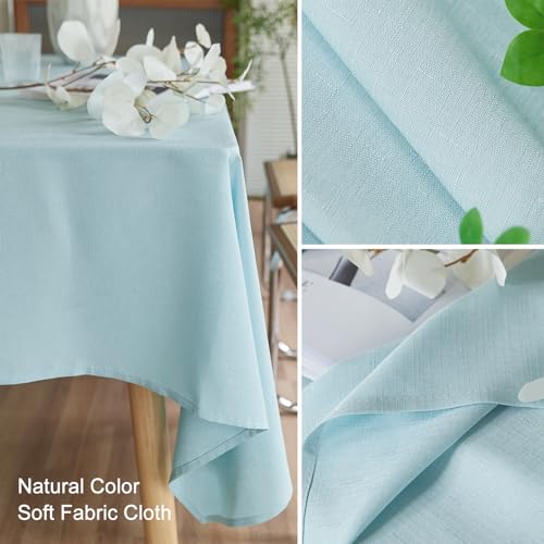 AUSSPVOCT Textured Tablecloth Round 60 Inch Waterproof Spill-Proof Wipeable Table Cloth Wrinkle Free Circle Dining Table Cover for Birthday Farmhouse Outdoor Party Tablecloths up to 44'' Dia Tables