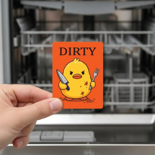 Funny Duck Dishwasher Clean Dirty Sign Magnet with Variation Duck