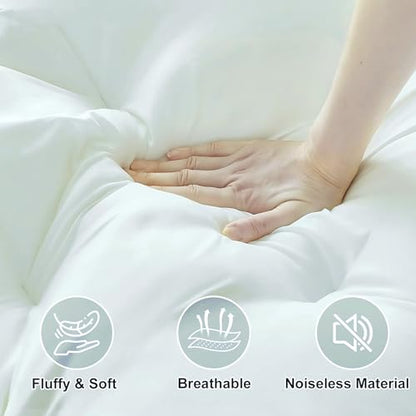 Queen 5 Inch Memory Foam Mattress Topper with 2000 GSM Fill - White