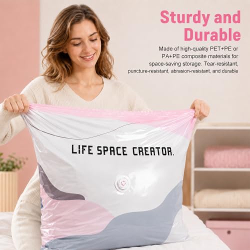 Medium Vacuum Storage Bags for Clothes & Bedding - No Pump Needed, Press & Seal, Airtight Closet Organizer