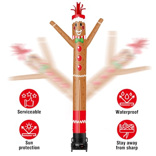 20FT Tall Gingerbread Man Inflatable Tube Man - Wacky Wavy Dancing Guy for Outdoor Decoration Advertising - Variation: Gingerbread Man-20FT
