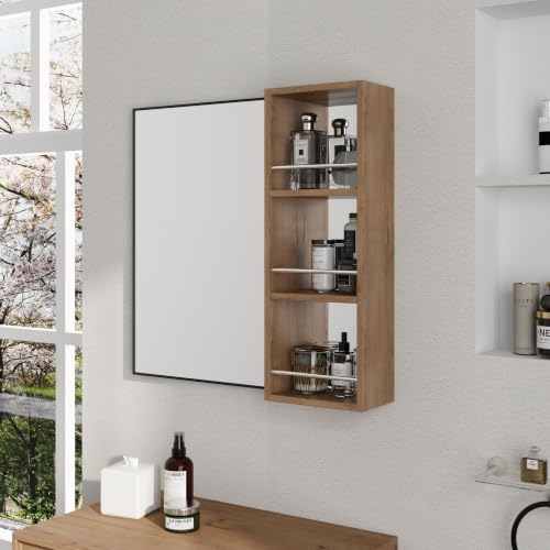 Malwee 9.81"W x 27.56"H Wall Mounted Bathroom Storage Cabinet with Mirror