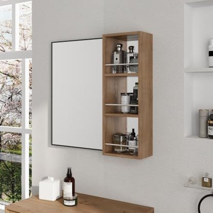 Malwee 9.81"W x 27.56"H Wall Mounted Bathroom Storage Cabinet with Mirror