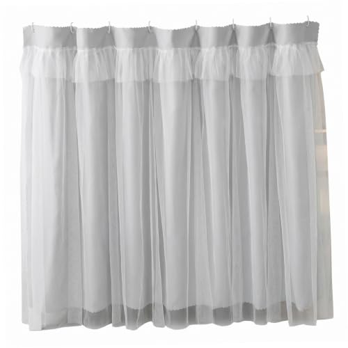 Gray Blackout Bunk Bed Curtains with Lace Trim for Privacy & Dorm Room
