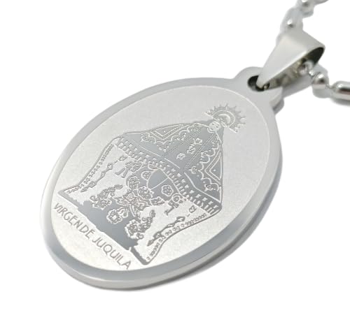 Virgin Stainless Steel Religious Pendant with 60cm Chain - Juquila Model 373